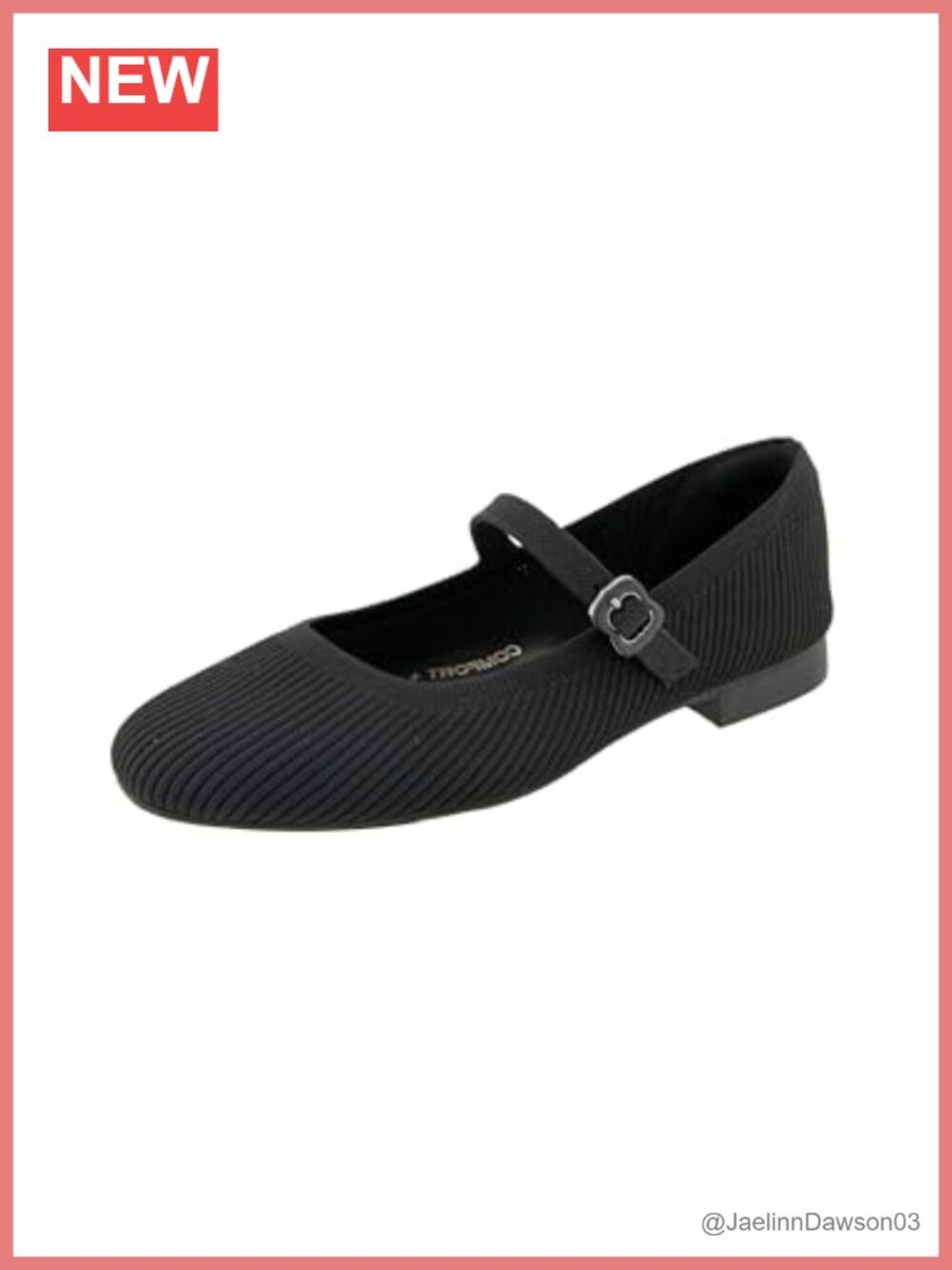 BCBGeneration Women's Mary Jane Flat Knit PU Comfortable Buckle